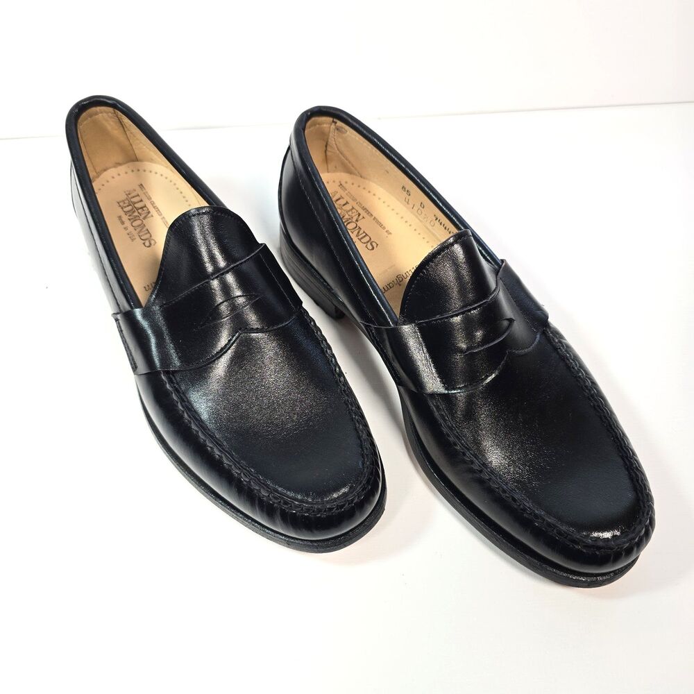 Allen Edmonds Nottingham Penny Loafers Men's 8.5 D Black Leather Made USA
